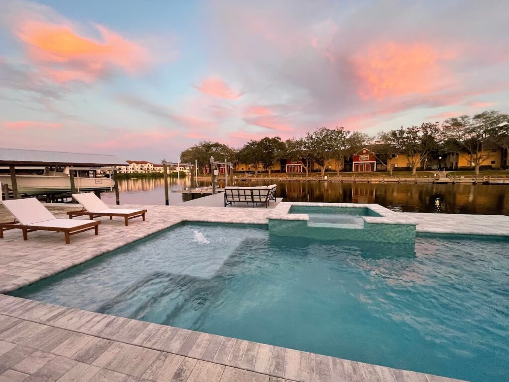 Custom pool and harbor sunset | Winway Pools