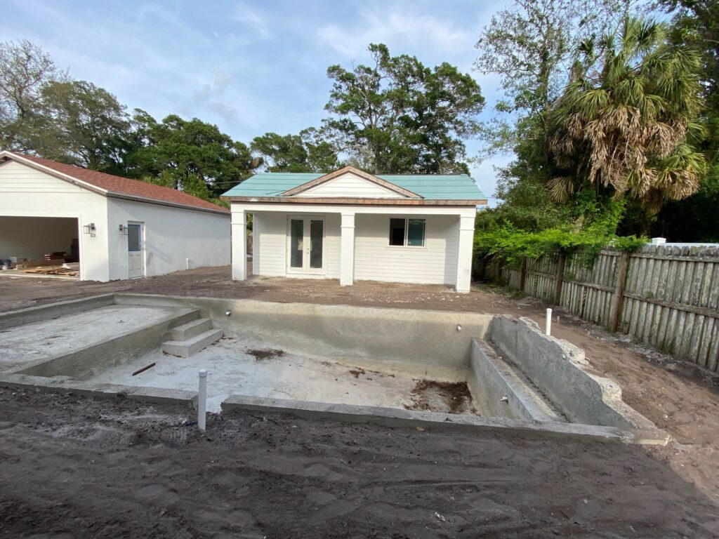Foundation of a pool being constructed in St. Petersburg Florida area | Winway Pools