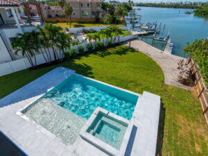 Winway custom pool with a view fo the lake.